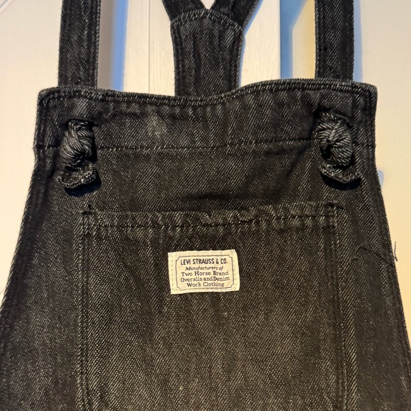 Levi's Vintage Black Denim Kids Overalls Shortalls Size 14 Regular - Picture 2 of 7